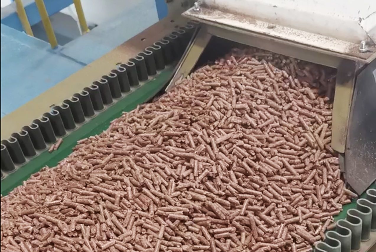 Finished wood pellets packaged for export at the Kontum, Vietnam facility