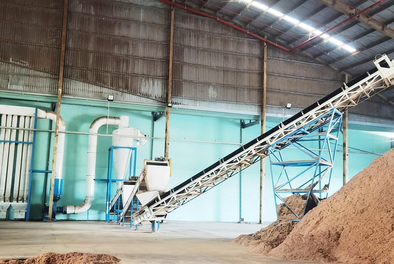 Kingwood turnkey pellet production line layout showing crushing, drying, and pelletizing stages
